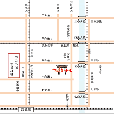 市比賣神社へのアクセス 女人守護 市場守護のいちひめ神社